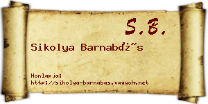 Sikolya Barnabás névjegykártya