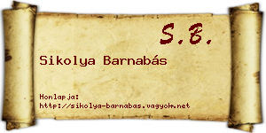 Sikolya Barnabás névjegykártya