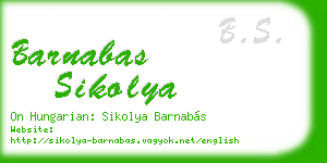 barnabas sikolya business card